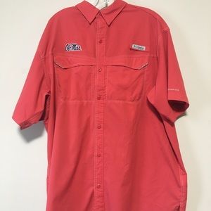Ole Miss light red Columbia PFG shirt